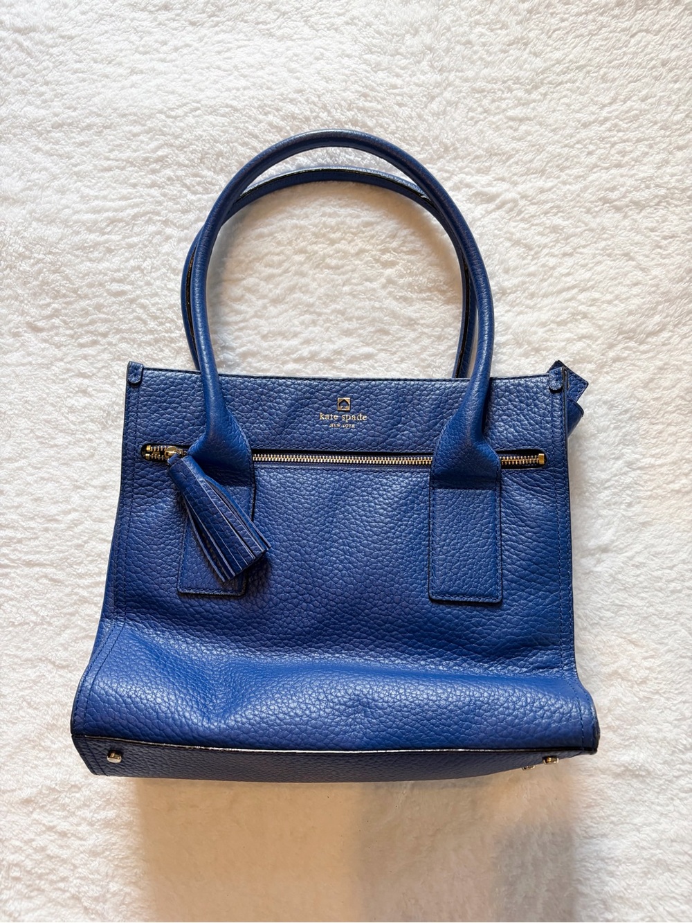 Kate Spade Linda Blue Leather Tote Bag